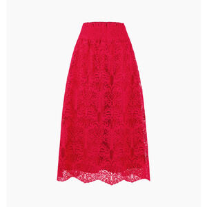 Hill House Home The Delphine Nap Skirt - Cerise Lace Size MCerise Lace / M